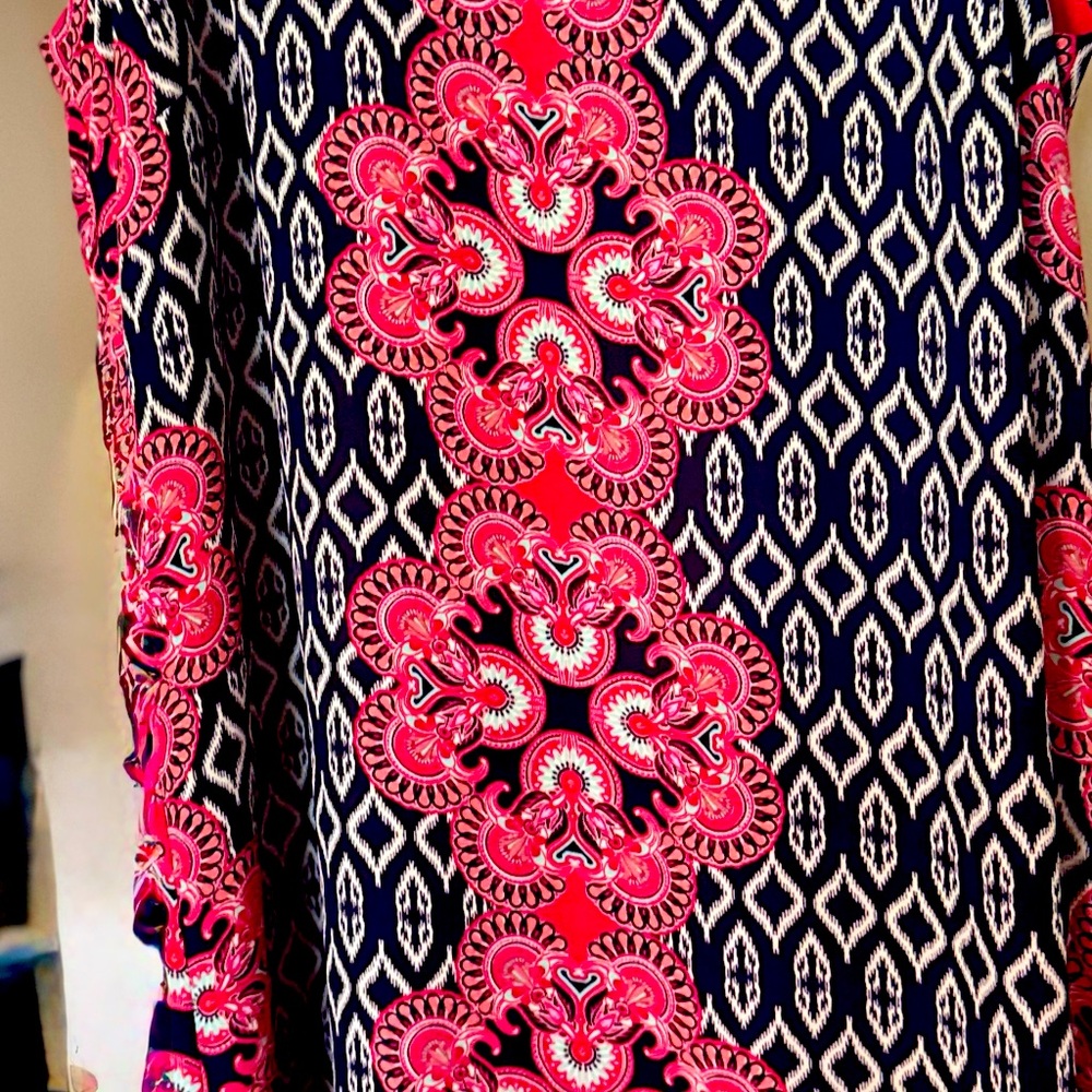 Vibrant Pink and Black Patterned Top